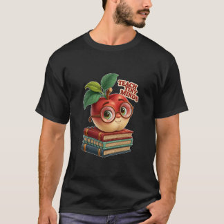 T-shirt Enseigner aux Petits Esprits Joli Pomme Avec des L