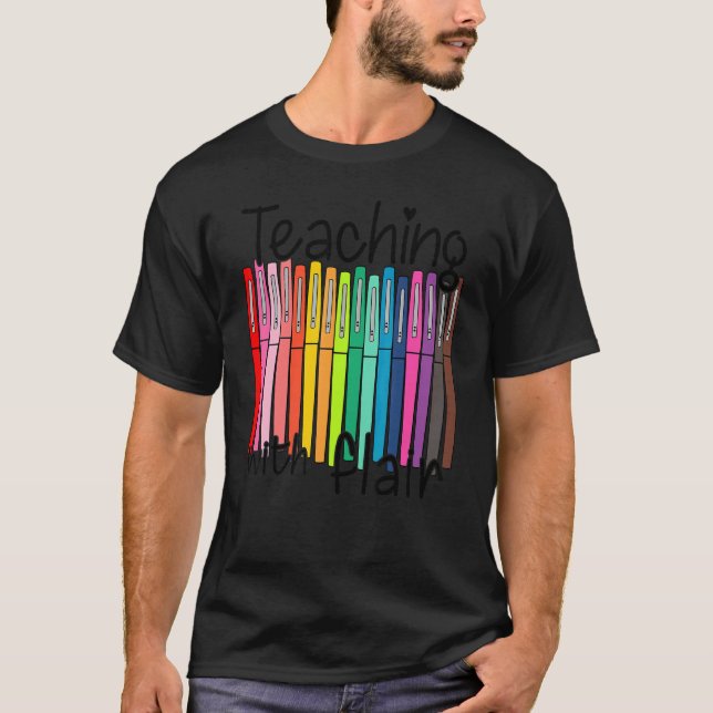 T-shirt Enseigner Avec Flair Enseigner Avec Joie Enseignan (Devant)