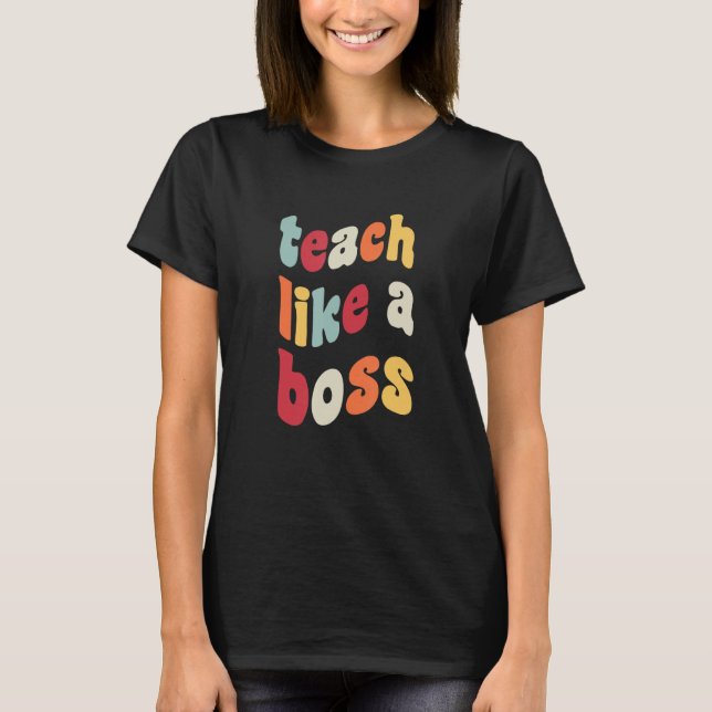 T-shirt Enseigner Comme Un Mème D'Enseignant De Boss Retro (Devant)