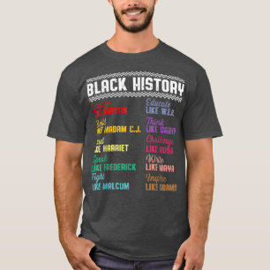 T-shirt Enseigner Histoire Noire Leaders Mois Histoire Noi