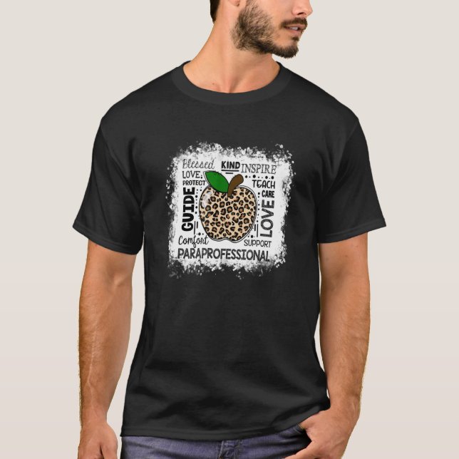 T-shirt Enseigner Inspirer Amour Léopard Paraprofessionnel (Devant)