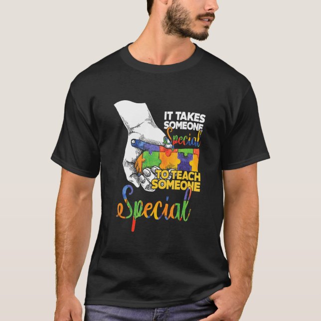 T-shirt Enseigner la tolérance Ruban de puzzle de sensibil (Devant)
