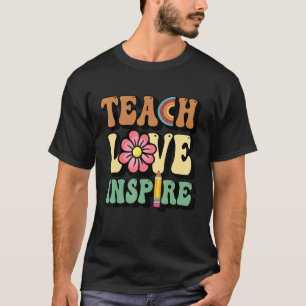T-shirt Enseigner L'Amour Inspirer Arc-En-Ciel Retour À L'