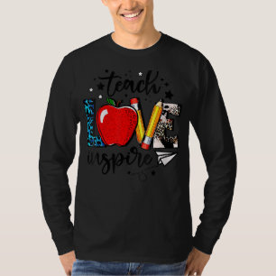 T-shirt Enseigner l'amour Inspirer jolie pomme Leopard Che