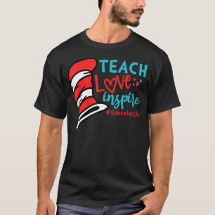 T-shirt Enseigner l'amour Inspirer la vie de l'éducateur