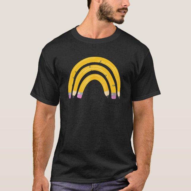 T-shirt Enseigner L'Amour Inspirer Rainbow Pencil Professe (Devant)
