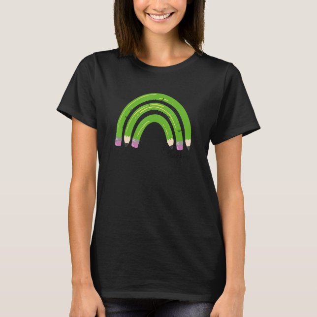 T-shirt Enseigner L'Amour Inspirer Rainbow Pencil Professe (Devant)
