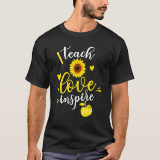 T-shirt Enseigner L'Amour Inspirer Retour À L'École
