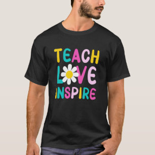 T-shirt Enseigner l'amour Inspirer Rétro Enseignante Femme