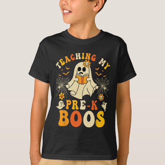 T-shirt Enseigner mes prék Boos Enseignants d'équipage Hal (Devant)