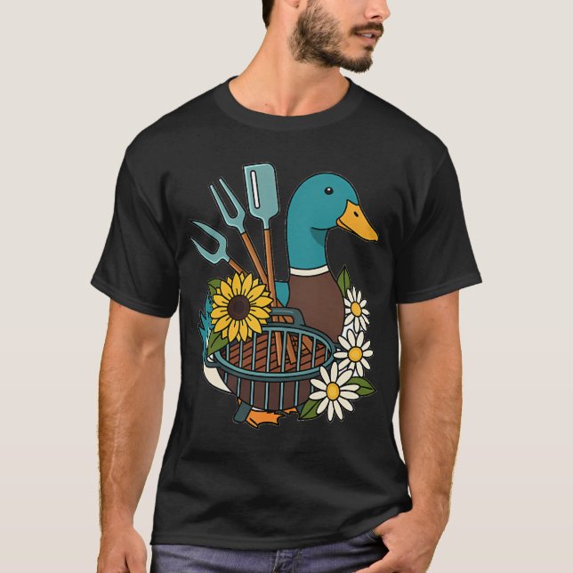 T-shirt Ensemble cadeau d'outils de grillade Duck (Devant)