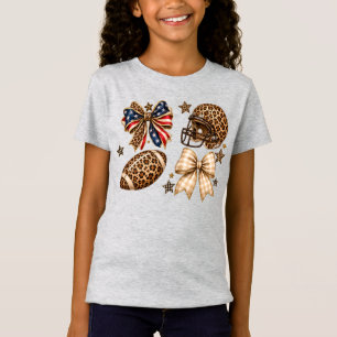 T-Shirt Ensemble Coquette Football Léopard USA Jour de Mat