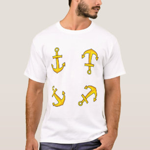T-shirt Ensemble d'Ancres en bateau doré