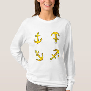T-shirt Ensemble d'Ancres en bateau doré
