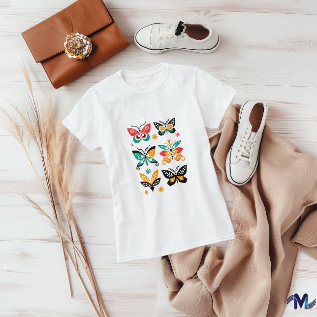 T-shirt Ensemble d'art abstrait papillon coloré (Créateur téléchargé)