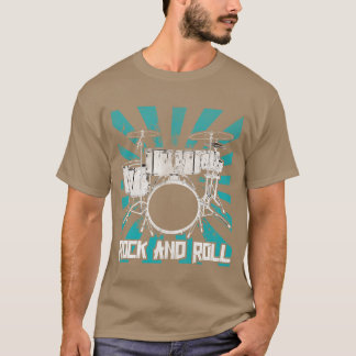T-shirt Ensemble de batterie Rock and Roll Musique vintage