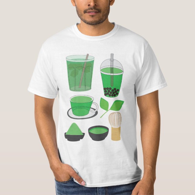 T-shirt Ensemble de boissons Matcha (Devant)