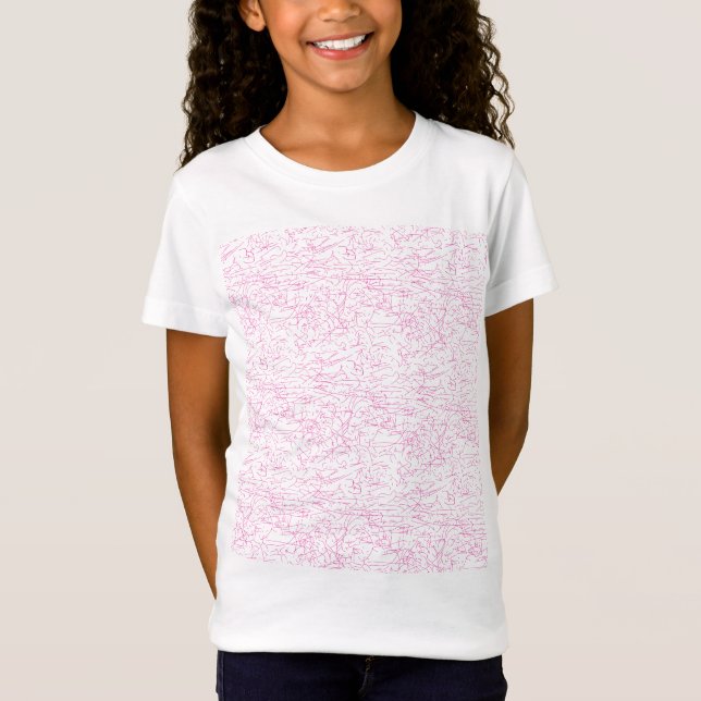 T-Shirt Ensemble de dossiers abstraits roses pour le burea (Devant)