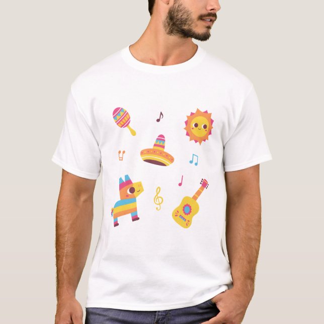 T-shirt Ensemble de fiesta adorable, Maraca, Soleil, Chape (Devant)