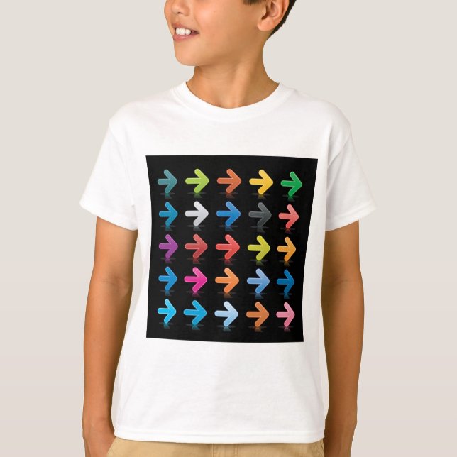 T-shirt Ensemble de flèches brillantes, pointeurs directio (Devant)