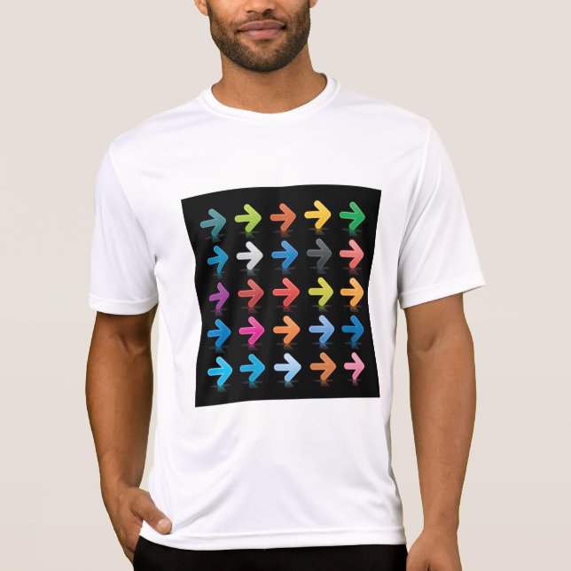 T-shirt Ensemble de flèches brillantes, pointeurs directio (Devant)