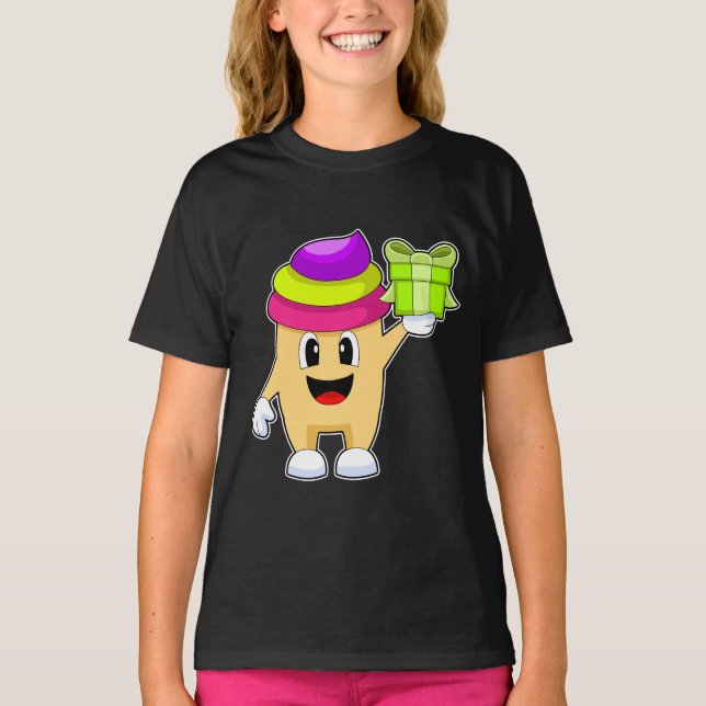 T-shirt Ensemble de Noël Cupcake (Devant)