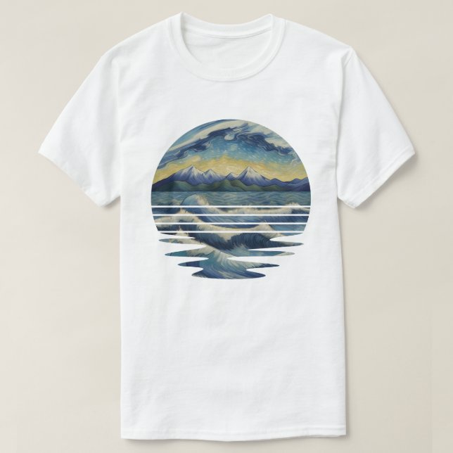 T-shirt Ensemble De Peintures De Style Van Gogh, Une Mer A (Design devant)