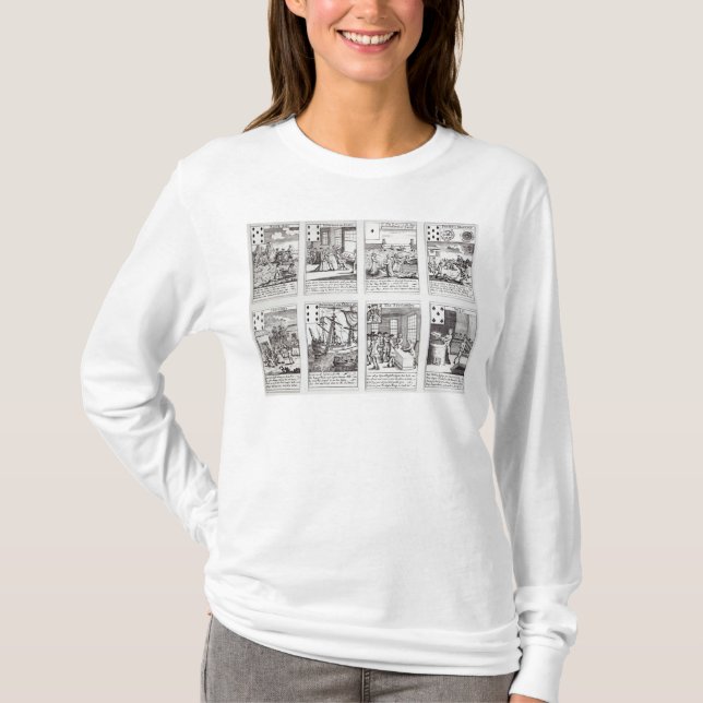 T-shirt Ensemble de representation de cartes de jeu (Devant)