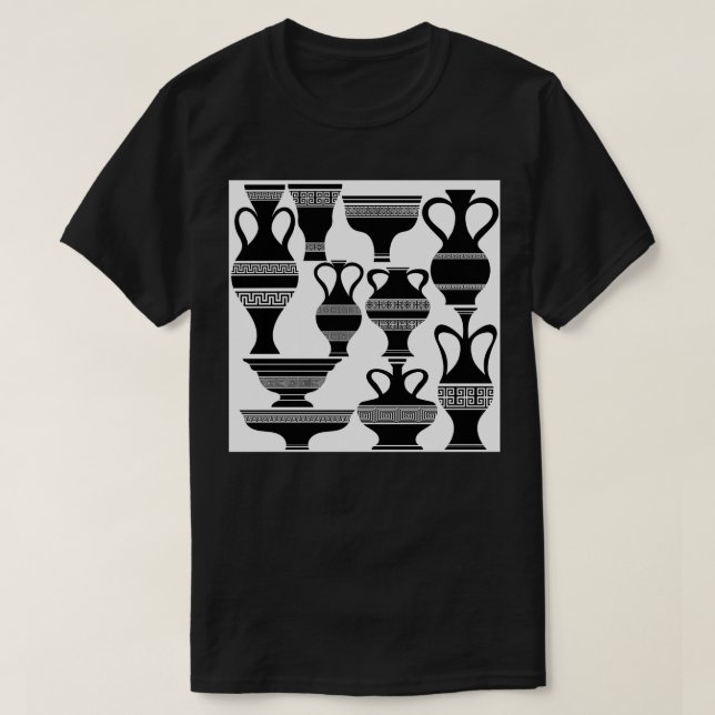 T-shirt Ensemble de silhouettes d'Amphora grecque isolées  (Design devant)