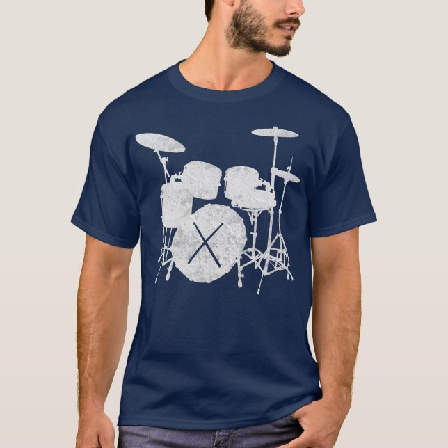 T-shirt Ensemble de tambour de musique avec bâtons de tamb (Devant)