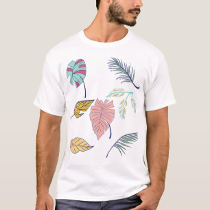 T-shirt Ensemble de vecteurs de feuilles tropicales.