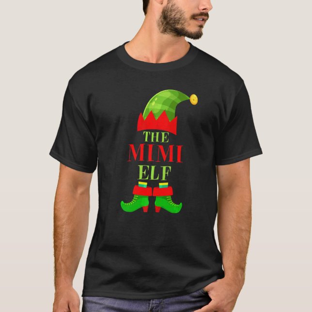 T-shirt Ensemble familial de pyjama de Noël Mimi Elf (Devant)