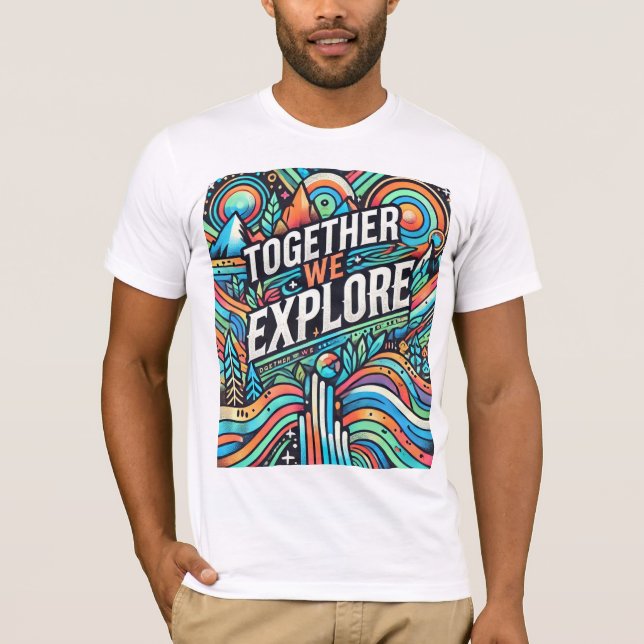 T-shirt Ensemble, Nous Explorons : Aventure Await" (Devant)