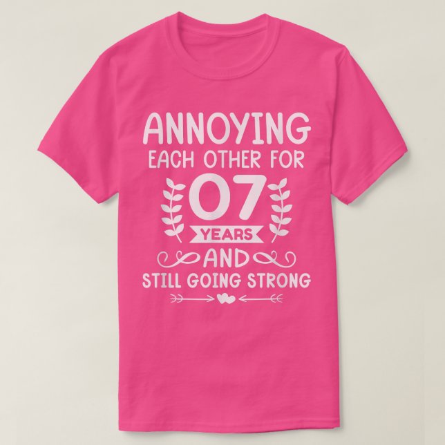 T-shirt Ensemble pendant 7 ans 7e anniversaire Happy Husba (Design devant)