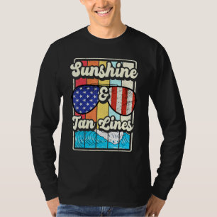 T-shirt Ensoleillement Et Lignes De Tan Vacances D'été Rét