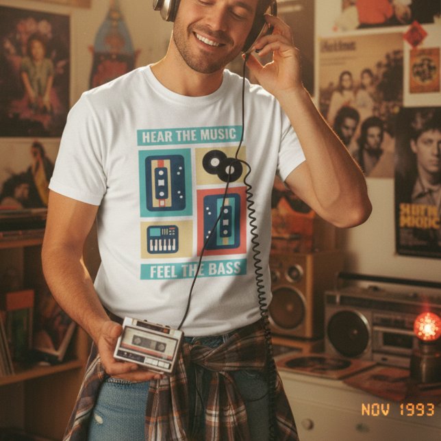 T-shirt Entendre la musique sentir la basse | 90s Musique  (Créateur téléchargé)