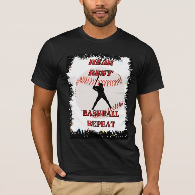 T-shirt Entendre Repos Baseball Répéter (Devant)