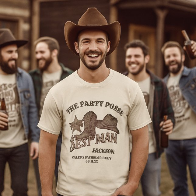 T-shirt Enterrement de Vie de Garçon Cowboy Meilleur Homme (Créateur téléchargé)