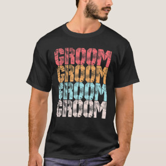 T-shirt Enterrement de vie de garçon de mariage rétro mign