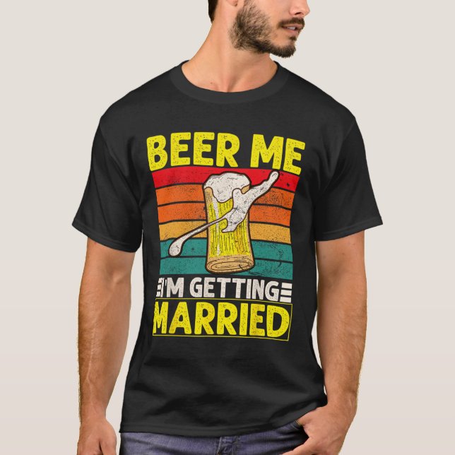 T-shirt Enterrement de vie de garçon drôle Mariage Bière M (Devant)