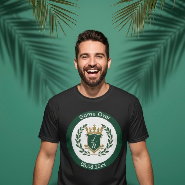 T-shirt Enterrement de vie de garçon "Game Over" de Custom (Game Over bachelor party T-shirt)
