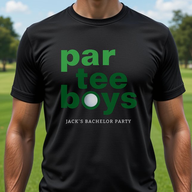 T-shirt Enterrement de vie de garçon Golf Par Tee Boys Noi (Golf Bachelor Party Par Tee Boys Black shirt)