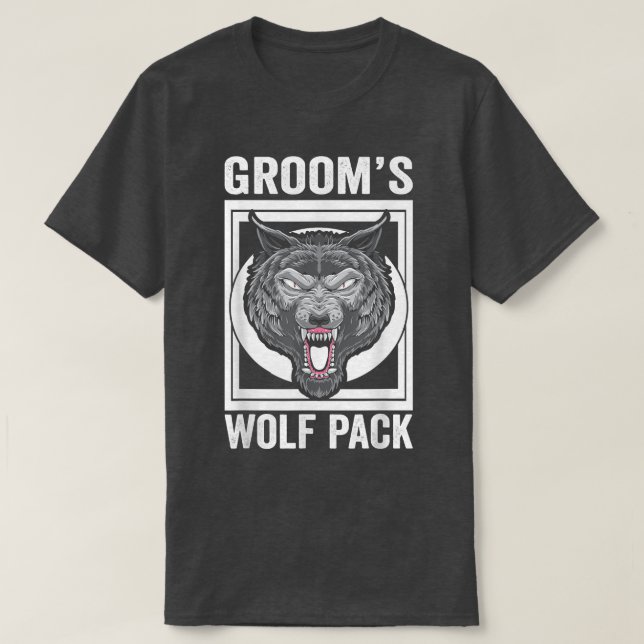 T-shirt Enterrement de vie de garçon Wolfpack Garçon d'hon (Design devant)