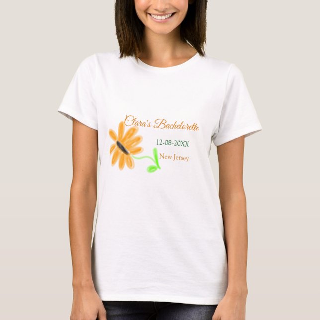 T-shirt Enterrement de vie de jeune fille ajouter nom date (Devant)