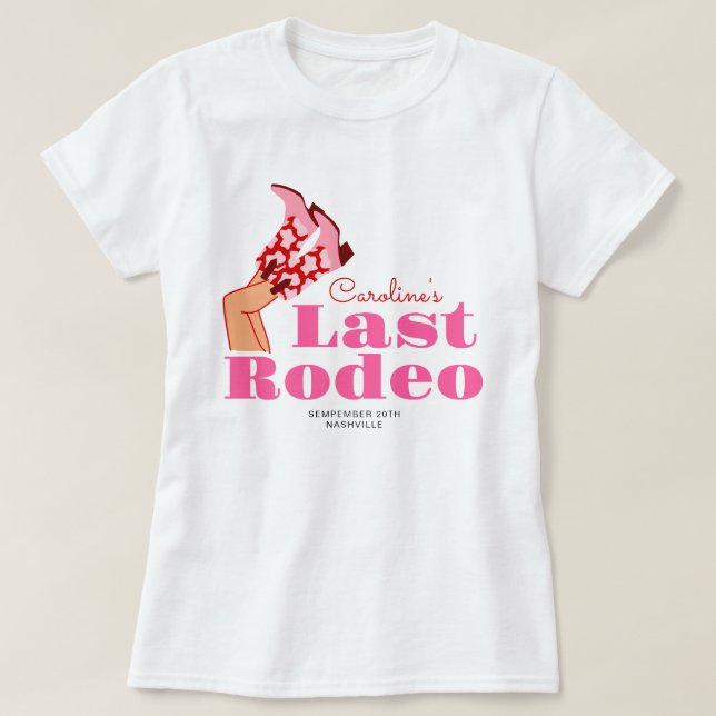 T-shirt Enterrement de vie de jeune fille Cowgirl Rose Rou (Design devant)