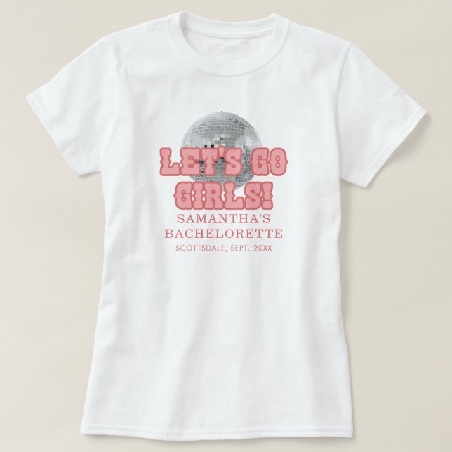 T-shirt Enterrement de vie de jeune fille Disco Rétro Pers (Design devant)