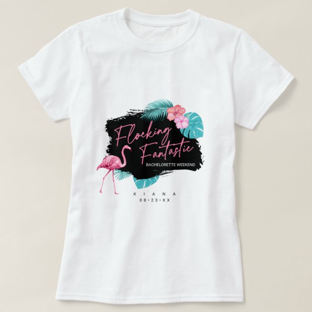 T-shirt Enterrement de vie de jeune fille Flamingo Flock F (Design devant)