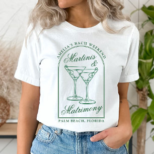 T-shirt Enterrement de vie de jeune fille : Martinis et Ma