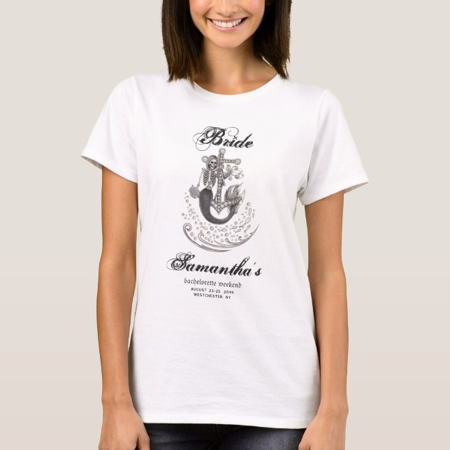 T-shirt Enterrement de vie de jeune fille Mermaid Black Go (Devant)