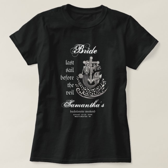 T-shirt Enterrement de vie de jeune fille Mermaid Gothique (Design devant)